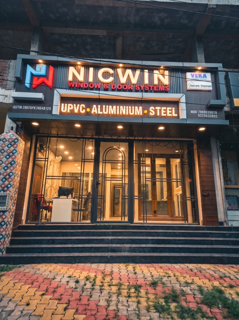 Nicwin Window & Door Systems showroom storefront at Sparsh Complex, Deoghar